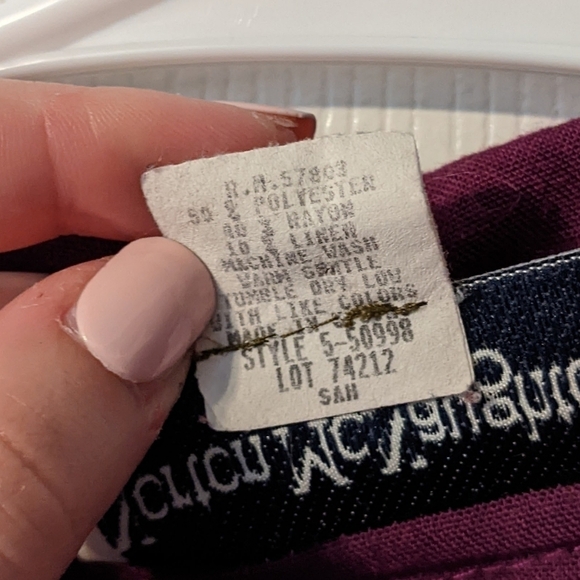 Vintage‎ Norton McNaughton Purple Cuffed Sleeves Button Up Shirt Size 10 - Picture 8 of 8